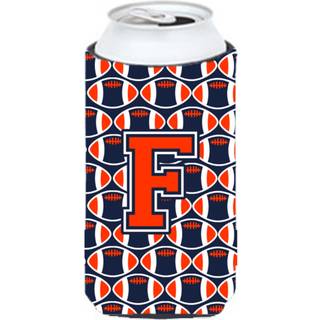 """" Brev F Fodbold Orange Blå og hvid Tall Boy Beverage Isulator Hugger CJ1066-FTBC """"
