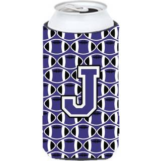 Brev J Fodbold Purple og White Tall Boy Beverage Isulator Hugger CJ1068-JTBC