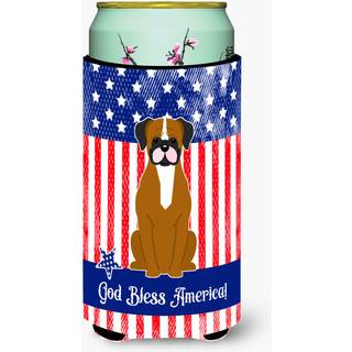 """"Carolines Treasures BB3111TBC Patriotic USA Flashy Fawn Boxer Tall Boy Hugger kold-drik-koozies Multicolor""""