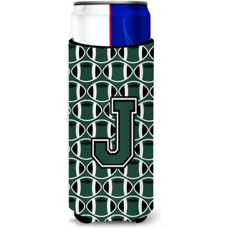 Brev J Fodboldgrøn og hvid Ultra Beverage Isolators til slanke dåser CJ1071-JMUK