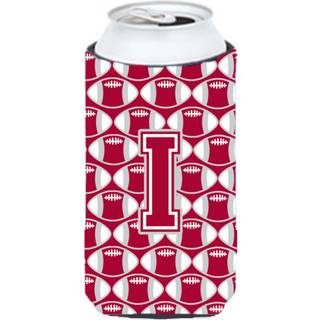 """" Brev I Football Crimson Gray and White Tall Boy Beverage Isulator Hugger CJ1065-ITBC """"