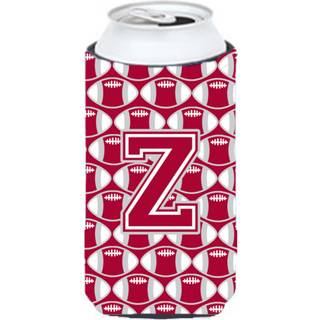 """" Brev Z Football Crimson Gray and White Tall Boy Beverage Isulator Hugger CJ1065-ZTBC """"