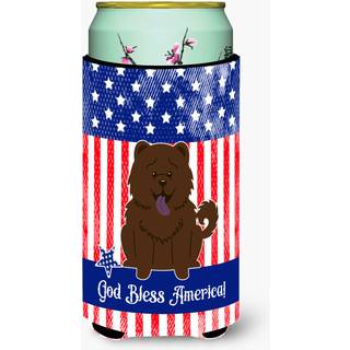 """"Caroline's Treasures BB3136TBC Patriotic USA Chow Chocolate Tall Boy Hugger kold-drik-koozies Multicolor""""