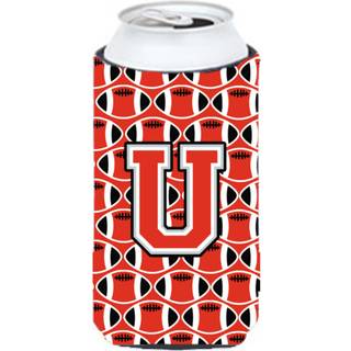 Brev U Fodbold Scarlet og Gray Tall Boy Beverage Isulator Hugger CJ1067-UTBC