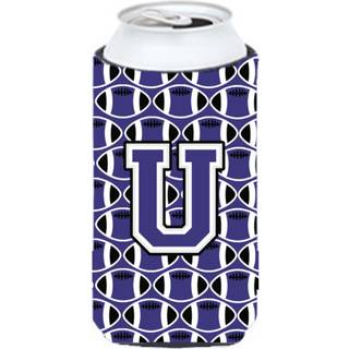 Bogstav u fodbold lilla og hvid høj dreng drikke isolator hugger cj1068-utbc