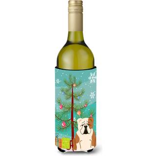""""Carolines Treasures BB4250LITERK Merry Christmas Tree Engelsk Bulldog Fawn Hvidvinsflaske Drikisolator Hugger 750ml Multicolor""""