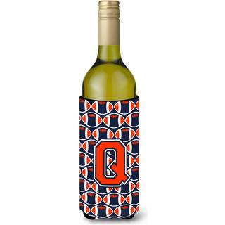 """" Brev Q Football Orange Blue and White Wine Bottle Beverage Isulator Hugger CJ1066-Qliterk """"