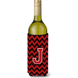 Brev J Chevron Black and Red Wine Bottle Beverage Isulator Hugger CJ1047-Jliterk