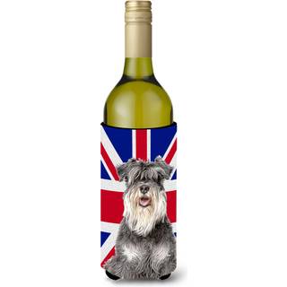 Schnauzer med den engelske union Jack British Flag Wine Bottle Beverage Isulator Hugger KJ1164Literk