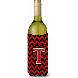 Brev T Chevron Black and Red Wine Bottle Beverage Isulator Hugger CJ1047-Tliterk