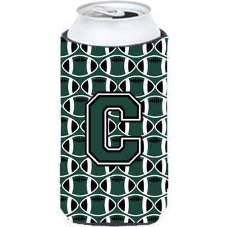 Brev C fodboldgrøn og hvid høj dreng drikkevarer isolator hugger cj1071-ctbc
