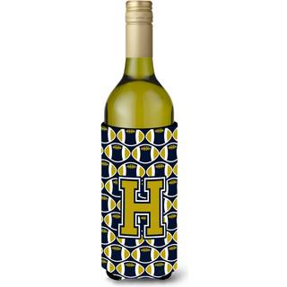Brev H fodboldblå ??og guld vinflaske drikkevarer isolator Hugger CJ1074-Hliterk