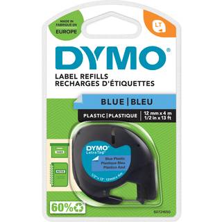 Sort på blå  plasttape - 12 mm - S0721650