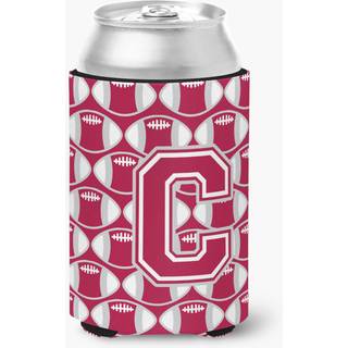 """" Caroline's Treasures CJ1065-CCC Letter C Football Crimson Grey and White Can eller flaske Hugger Multicolor """"