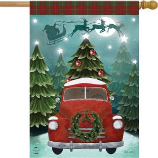Briarwood Lane Christmas Eve Truck House FLAG Holiday 28 """" X 40 """"
