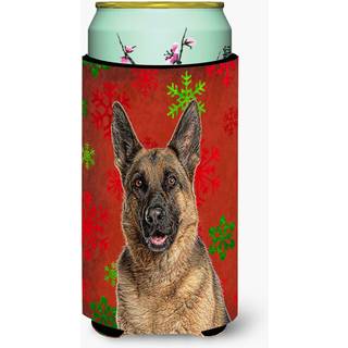 Røde snefnugferie Jul German Shepherd Tall Boy Beverage Isulator Hugger KJ1187TBC
