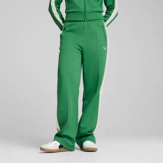 Women&#39;s Puma T7 Always On Straight Track Pants, Green, Size L, Women - Archive Green - L