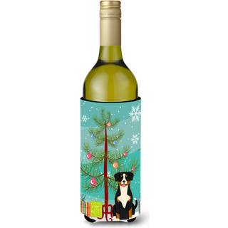 """"Carolines Treasures BB4163LITERK Merry Christmas Tree Entlebucher Wine Bottle Beverage Insulator Hugger 750ml Multicolor""""
