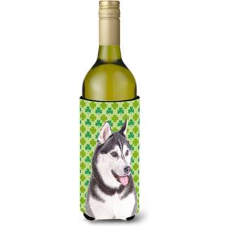 St. Patrick's Day Shamrock Alaskan Malamute Wine Bottle Beverage Isulator Hugger KJ1196Literk