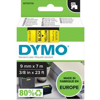 DYMO Standard D1 Tape 9mm Sort på gul