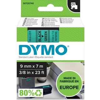 Tape D1 9mm x 7m black/green