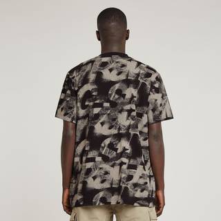 Sprayed Letters Loose T-Shirt - Multi color - Men