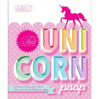 Aurifil Tula Pink Unicorn Poop Thread Set 10 sm? spoler 50wt bomuldstr?d Assorteret
