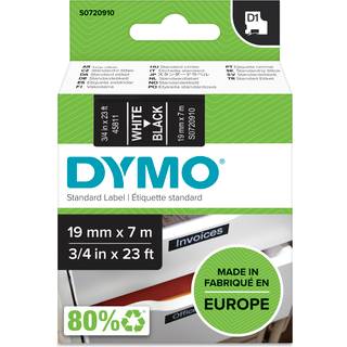Dymo Tape D1 19mmx7m hvid/sort