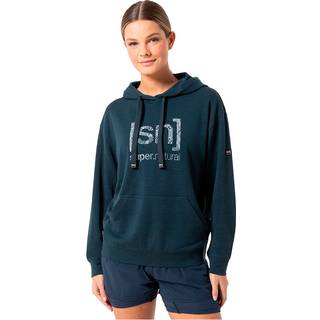super.natural Women's Arabesque Hoodie Merinohoodie Damer størrelse S farve blå