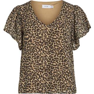 Leopardprint Top Med Korte Ærmer