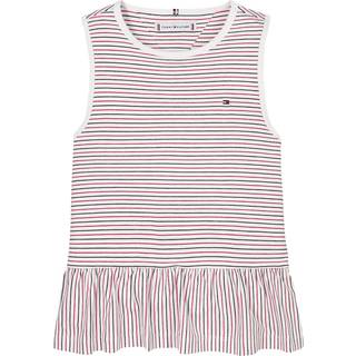 Stripe Peplum Sleeveless Top