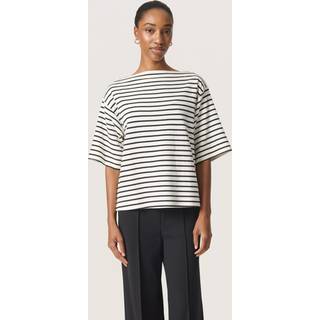 Soaked In Luxury Slingina Sweatshirt Sweatshirts 30408068 White And Black Stripe (XLARGE)