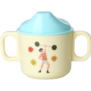 RICE Babykop i melamin med 2 hanke og tivolitryk - Mint - 250 ml
