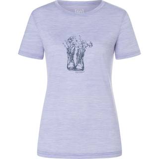 super.natural Women's Flower Boots Tee Merino-shirt Damer størrelse L farve lilla