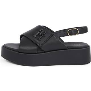 TH Monogram Leather Platform Sandals