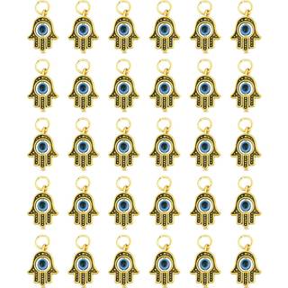 JiLeey Hamsa Hand Charms 30pcs Antik Golden 'Evil Eye' Charms til smykkefremstilling af fund DIY halsk?de armb?nd