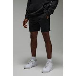 Mens Charcoal Man Sport Textured Double Knit 7inch Short