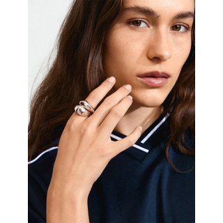 Dune Rings, 2-in-1 Set, Silver