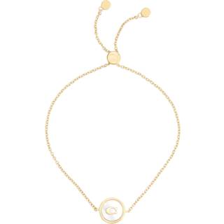 Coach COACH Gold Tone Signature Mother of Pearl Coin Slider Bracelet