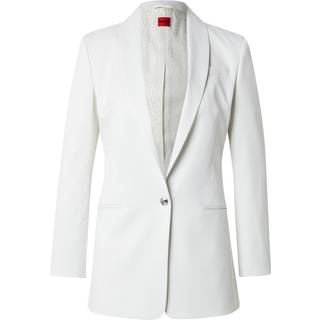 Blazer med regular fit i skinnende stof