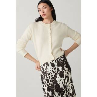 Next White/Ecru Crew Neck Knitted Cardigan