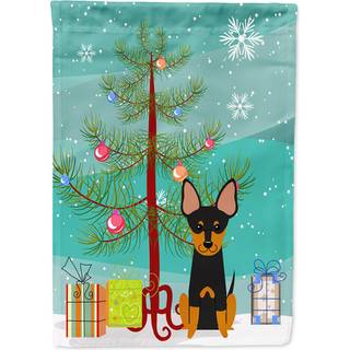 """" Caroline's Treasures BB4234GF Merry Christmas Tree English Toy Terrier Garden Size Flag Lille Multicolor """"