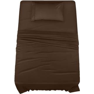 Utopia Bedding Twin Bed Sabs Set - 3 stykker sengetøj - børstet mikrofiber - krympning og fade resistent - Easy Care (Twin Brown)