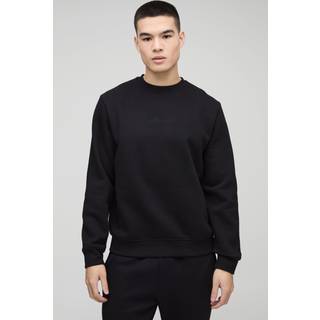 Mens Black BM Signature Regular Fit Crew Neck Sweatshirt