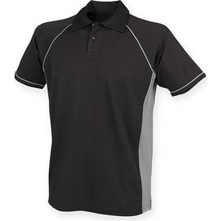 Finden+Hales FH370 Men´s Piped Performance Polo Black / Gunmetal Grey S