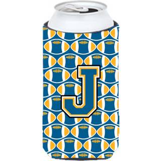 Brev J Fodboldblå ??og Gold Tall Boy Beverage Isulator Hugger CJ1077-JTBC