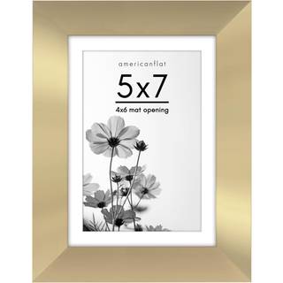AmericanFlat 5x7 -billedramme med knust -resistent glas - Brug som 4x6 ramme med Mat eller 5x7 ramme uden Mat - Hudson Collection - bred fotoramm
