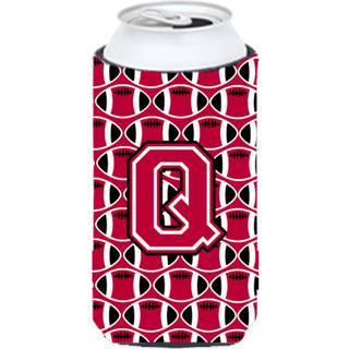 Brev Q Football Crimson og White Tall Boy Beverage Isulator Hugger CJ1079-QTBC