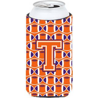 """" Brev T Fodbold Orange White and Regalia Tall Boy Beverage Isulator Hugger CJ1072-TTBC """"