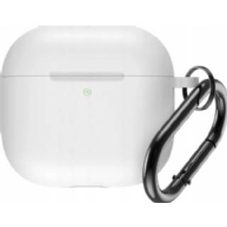 Silikoneetui med karabinhage til Airpods 4 - Hvid